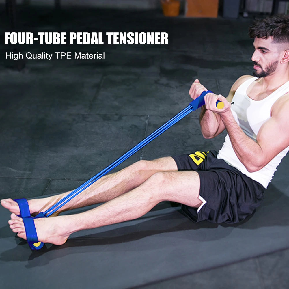 Pedal Pulling Resistance Band Sit-up Assistant with Slimming Belly Female Fitness Yoga Equipment Household Fitness Pulling Rope - You Offer