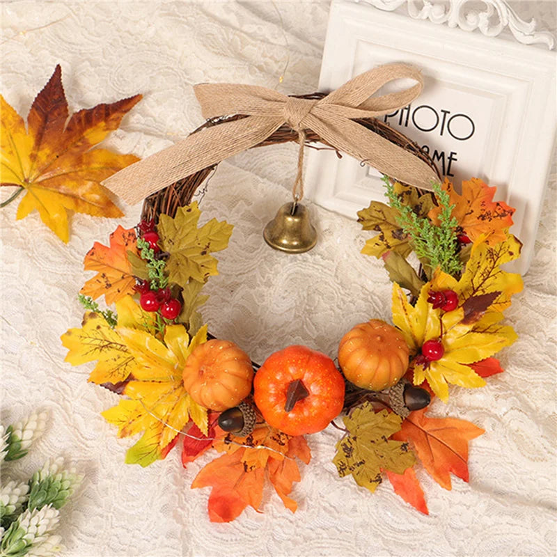 Festive Holiday Wreath For Christmas Halloween Decor Elegant Simulation Door Window Hanging Pendant Home Party Seasonal Decor