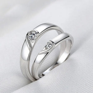 2Pcs 925 Sterling Silver Couples Ring Sets Light Polishing Simple Ring for Woman Man Classic Wedding Fine Jewelry Circle - You Offer