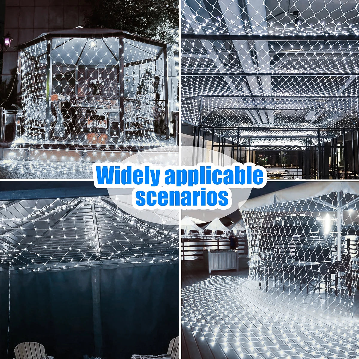 9.8*6.6Ft Solar Lights Net Waterproof 8 Lighting ModesOutside Garden Twinkle Lights For Patio Wall Roof Balcony Christmas Decor