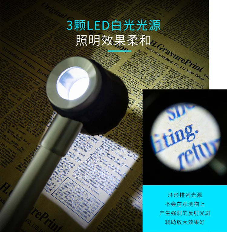 Magnifier 45X dermatoscope handle smooth clear vision with measure Scale 45X type B bigger vision with UV light