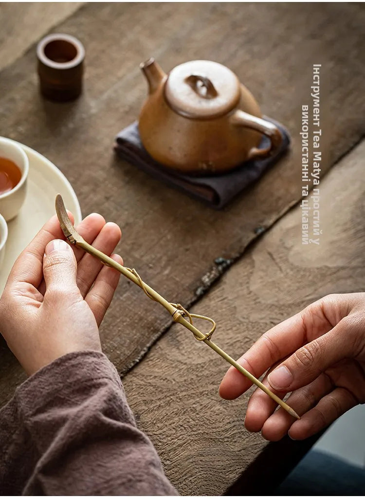 Handmade Bamboo Tea Needle Tea Spoon Tea Cone Accories Chinese Sle Retro Design Tea Ceremony Six Gentlemen Tea Set Acces...