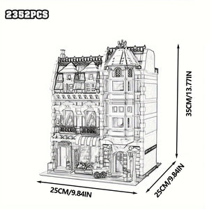 Creative Expert Brick Bank Cafe Corner Model MOC Street View House Building Blocks Toys Pet Book Shop Town Hall Downtown Diner