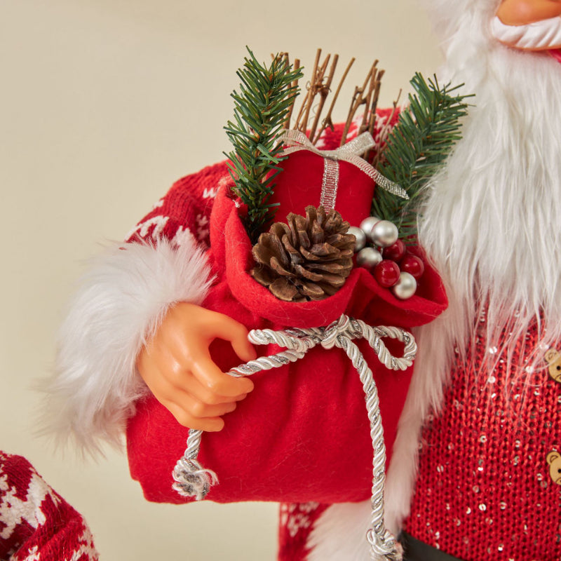 60cm Large Santa Claus Merry Christmas Decorations for Home Happy New Year 2023 Fabric Knitting Clothes Doll Window Decor