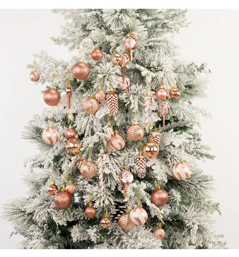 29/40/50pcs Silver Red Special-shaped Christmas Ball Ornaments Christmas Tree Party Decoration Christmas Spheres Pendant New