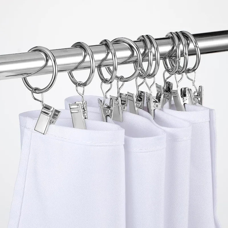 10-50pcs Metal Curtain Rod Clip Drapery Rings Hooks Retro Bathroom Decorative Hat Towel Hats Hanging Clamps Shower Curtain Clips