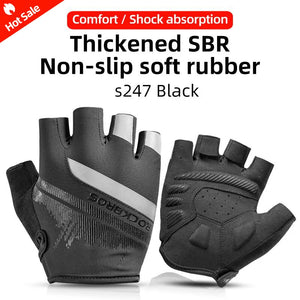 ROCKBROS Summer Cycling Gloves Half Finger Shockproof Breathable Gym Gloves Men MTB Fingerless Bicycle Gloves Cycling Equipment