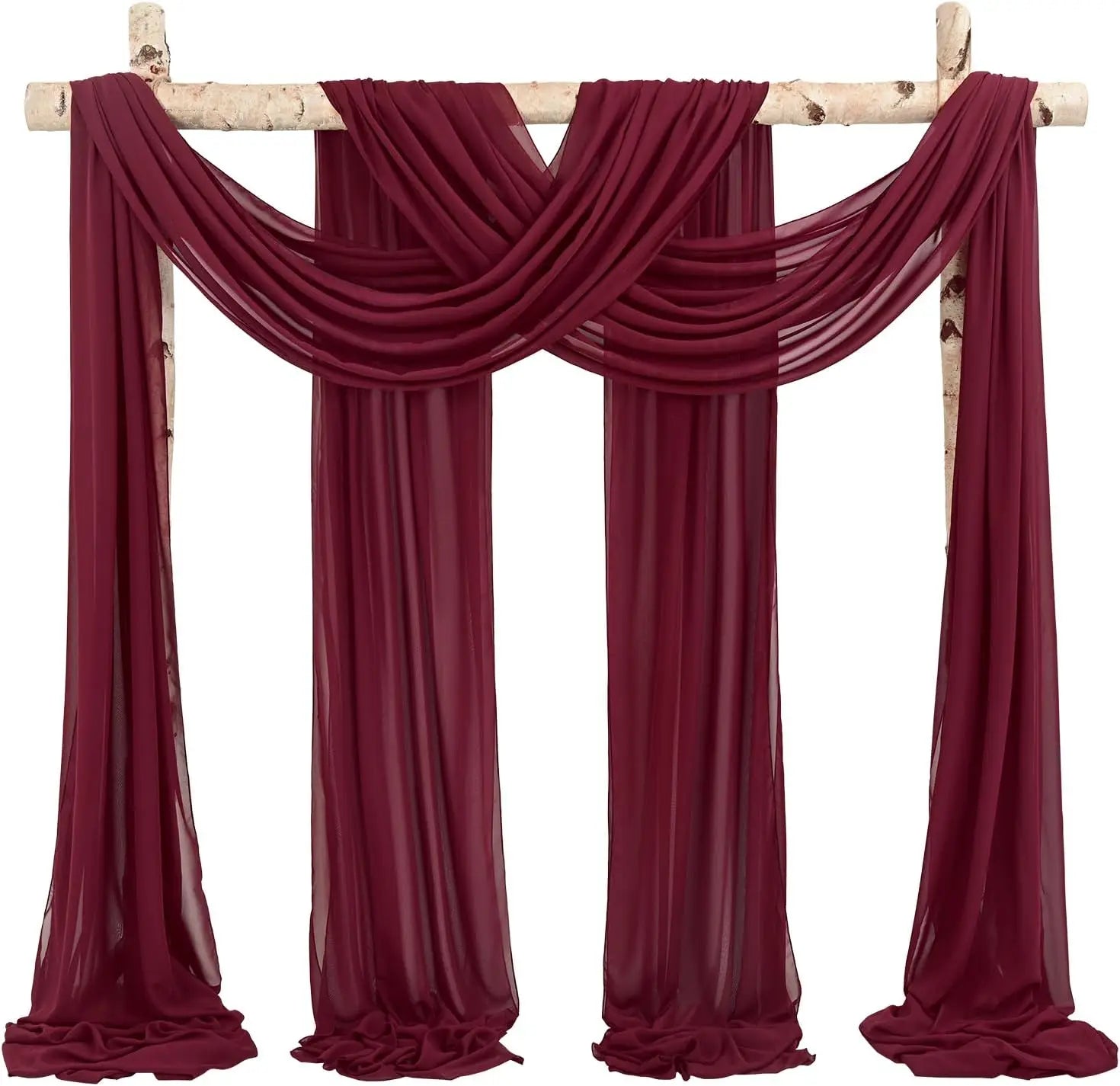 Dark Green Chiffon Wedding Arch Draping Fabric Sheer Curtains Drapery Ceremony Reception Backdrop Curtain Party Swag Christmas