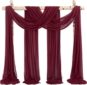 Dark Green Chiffon Wedding Arch Draping Fabric Sheer Curtains Drapery Ceremony Reception Backdrop Curtain Party Swag Christmas