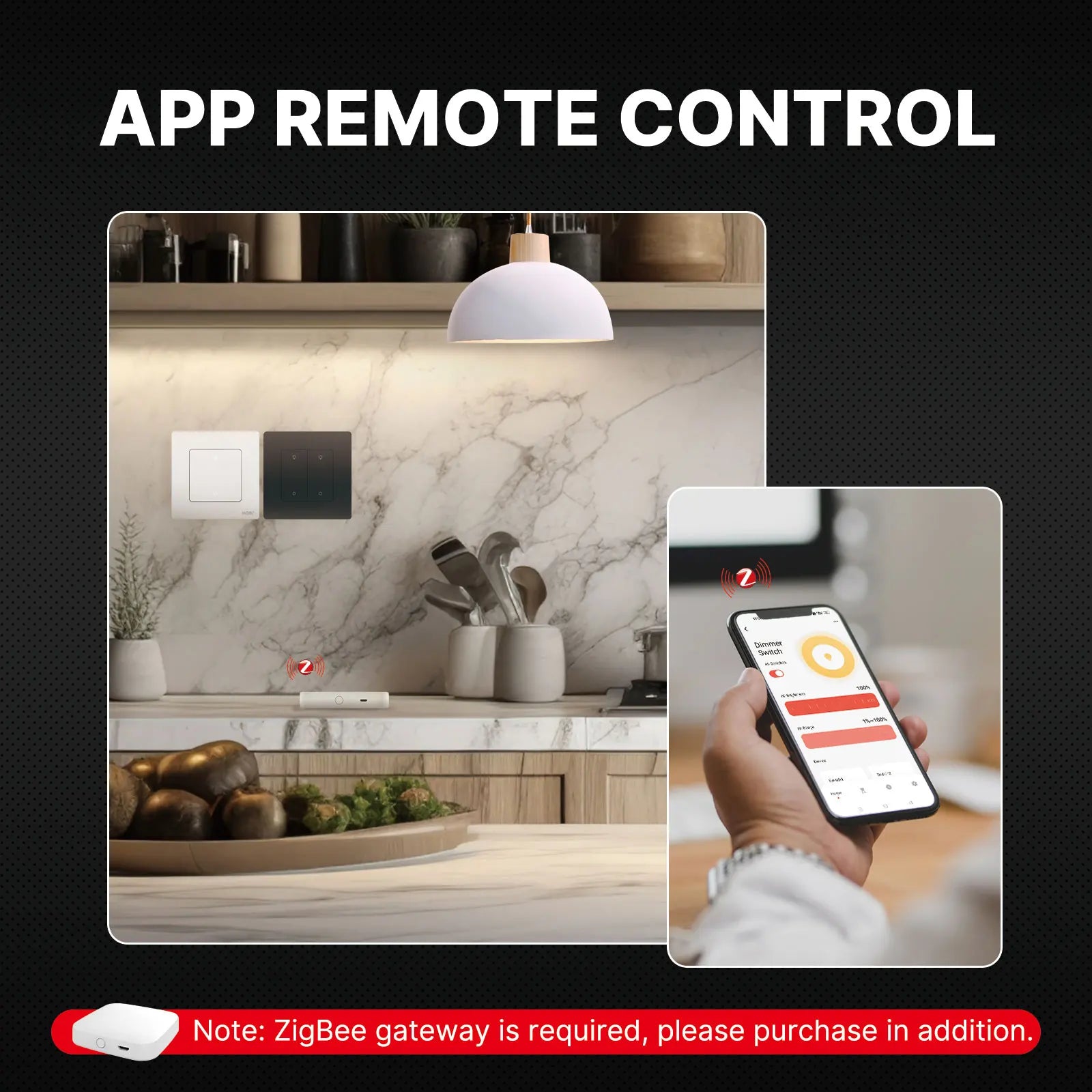 MOES Star Ring Series ZigBee Smart Dimmer Switch for Light Dimming Smart Life APP Work with Alexa Google Home Dimmable 1-3Gang - You Offer