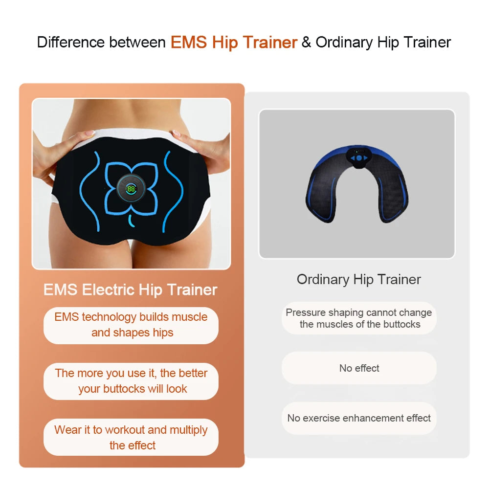 39 Gears Strength EMS Hip Muscle Stimulator Electric Hip Trainer Buttock Muscle Lifting Massage Machine Peach Buttocks Shaping