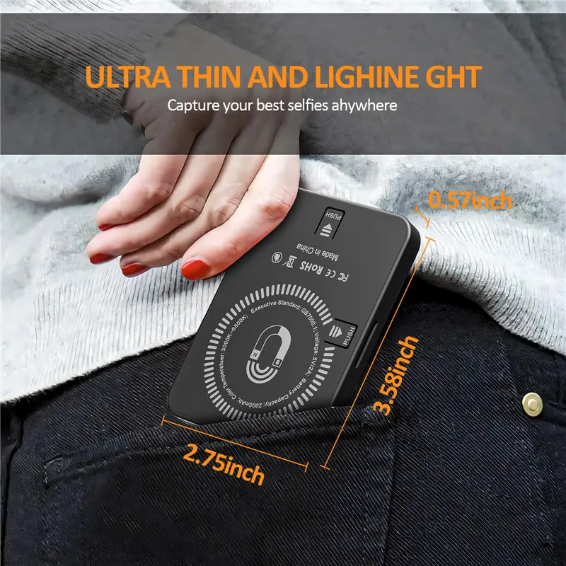 Magnetic Mini LED Ring Light Selfie Light For iPhone 17 16 15 Pro/15 Pro Max/14 Pro/14 Pro Max/13 Pro/Pro Max Streaming