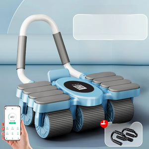 Upaded Six-Wheel Eight-Knee Pu-Up Rebound Abdominal Wheel Fitn Equipment for Men And Women Home Exercise Abdominal Mus...