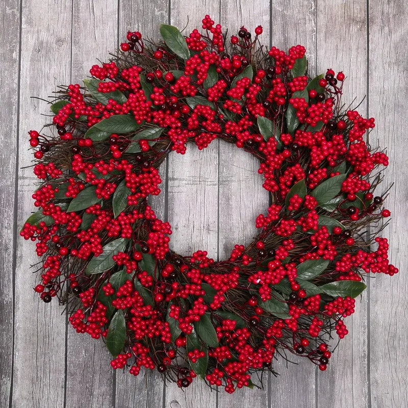 SRETNO Christmas Wreath Artificial Plants Red Fruit Flower Wreath Home Decorations Ornaments Christmas Supplies 2025 New Garland