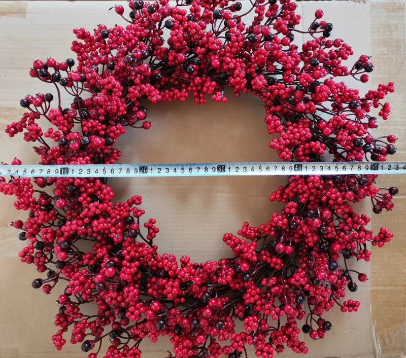 SRETNO Christmas Wreath Artificial Plants Red Fruit Flower Wreath Home Decorations Ornaments Christmas Supplies 2025 New Garland