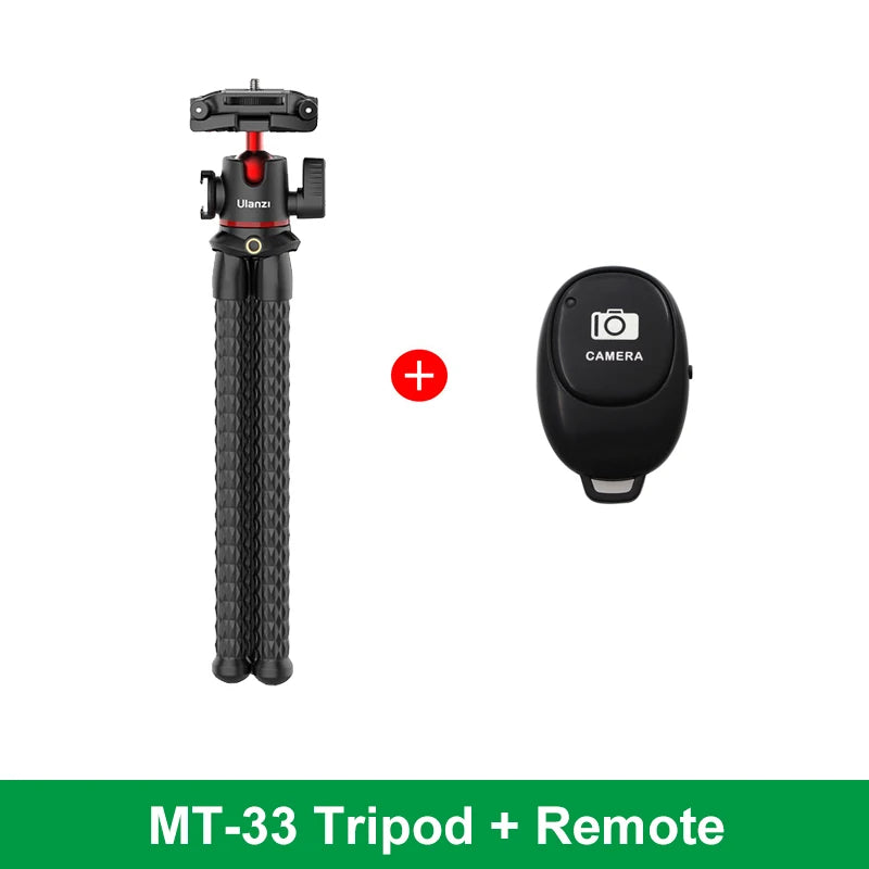 Ulanzi MT-33 Flexible Octopus Tripod for Phone Camera DSLR 2in1 Design Tripod With Phone Holder Side Cold Shoe 1/4'' Screw
