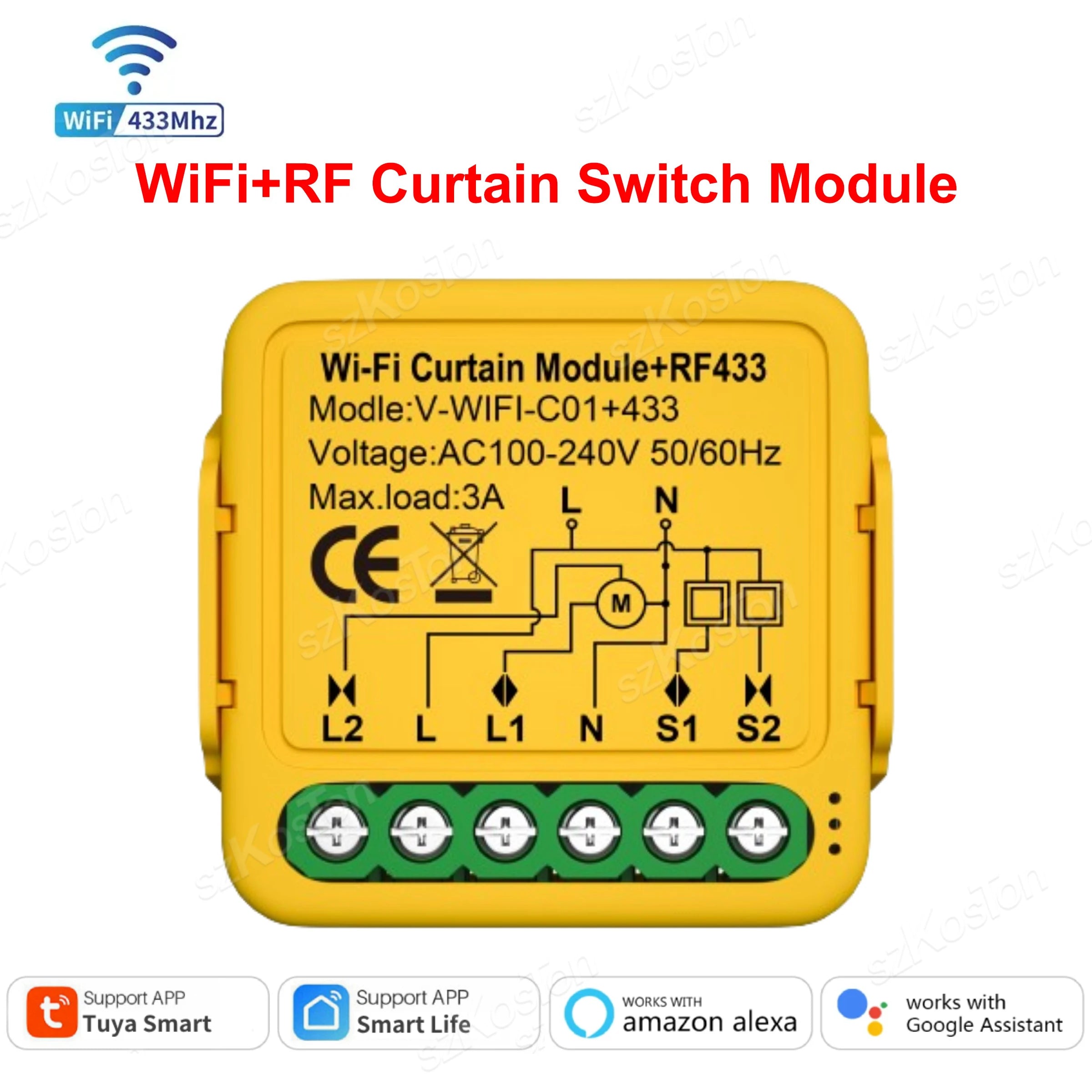 Tuya WiFi Zigbee Smart Curtain Switch Module for Roller Blinds Shutter Motor APP Control Works with Alexa Google Home Smart Life
