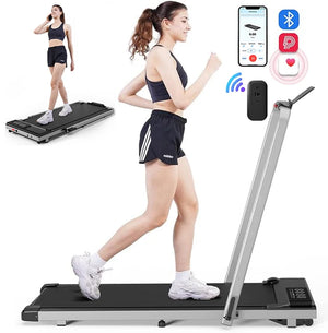 3in1 Treadmill Exercise Machine LED Touch Screen with Remote Control Foldable Walkingpad Portable Under Desktreadmills for Home