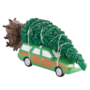 Brightly Lit Building Christmas Santa Claus Car House Village Holiday Garage Decoration Griswold Villa Home Desktop Figurines