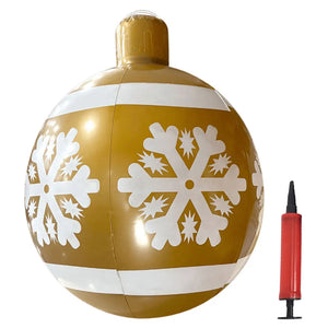 60cm Giant Inflatable Christmas Ball with Lights Remote Control Giant Luminous Inflatable Christmas Ball Outdoor Christmas Decor