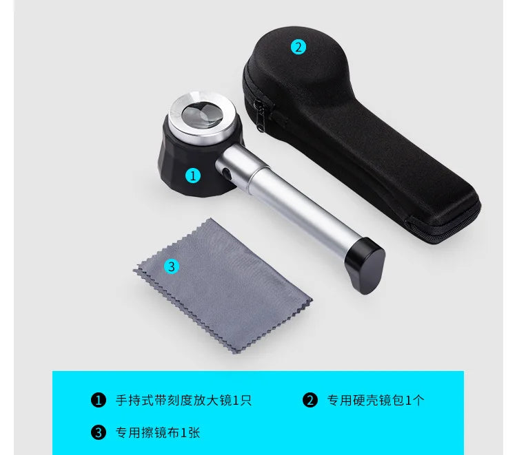 Magnifier 45X dermatoscope handle smooth clear vision with measure Scale 45X type B bigger vision with UV light