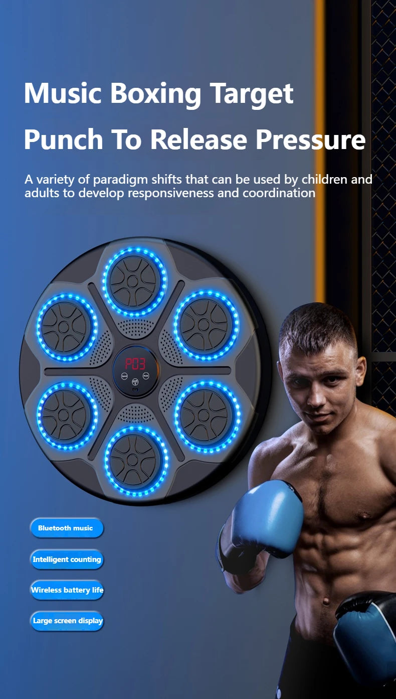 New Music Boxing Machine Smart Bluetooth Wall Mounted Music Boxing Trainer Gym Home Electronic Boxing Target Punching Equipment - You Offer