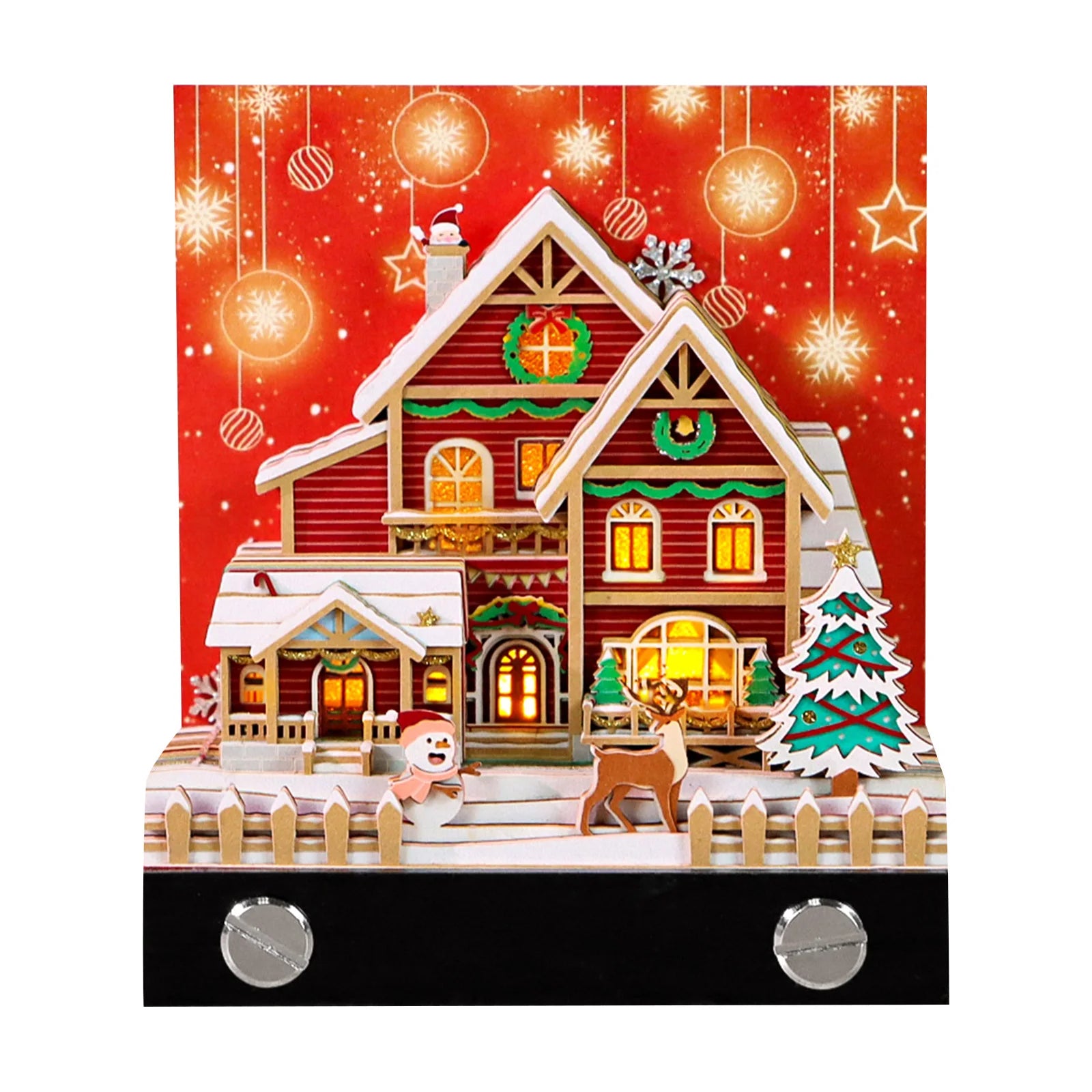 Desk Time Piece Calendar 2026 Desk Calendar With Light 3D Tear-away Calendar Paper Carving Art Memo Pad Notepad Christmas