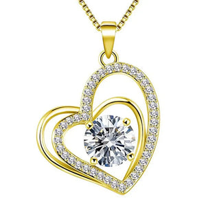 CAOSHI Eternal Heart Shaped Necklace Sparkling Zirconia Accessories for Lady Chic Simple Style Jewelry Romantic Confession Gifts - You Offer