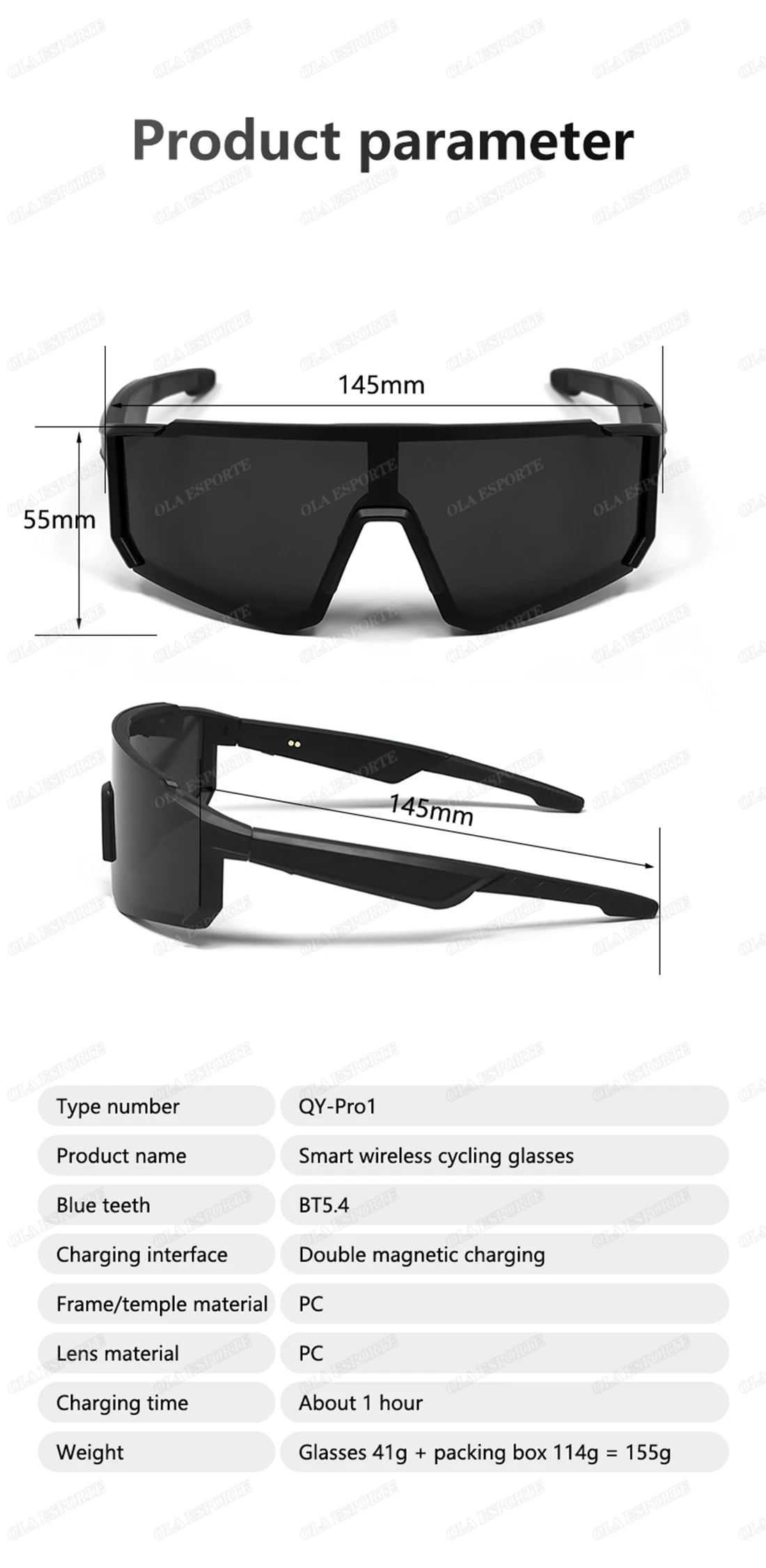 Newest audio Outdoor Smart Glasses Wireless Bluetooth Call Music Cycling Sports Headphone UV Protection Sunglasses for Men Women