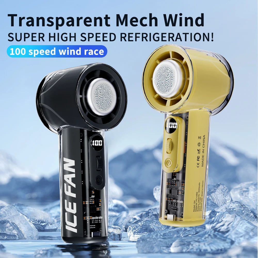 2025 New Mini Semiconductor Refrigeration Handheld Fan USB Portable 3000mAh Cooling High-speed Ice Pack Handheld Electric Fan