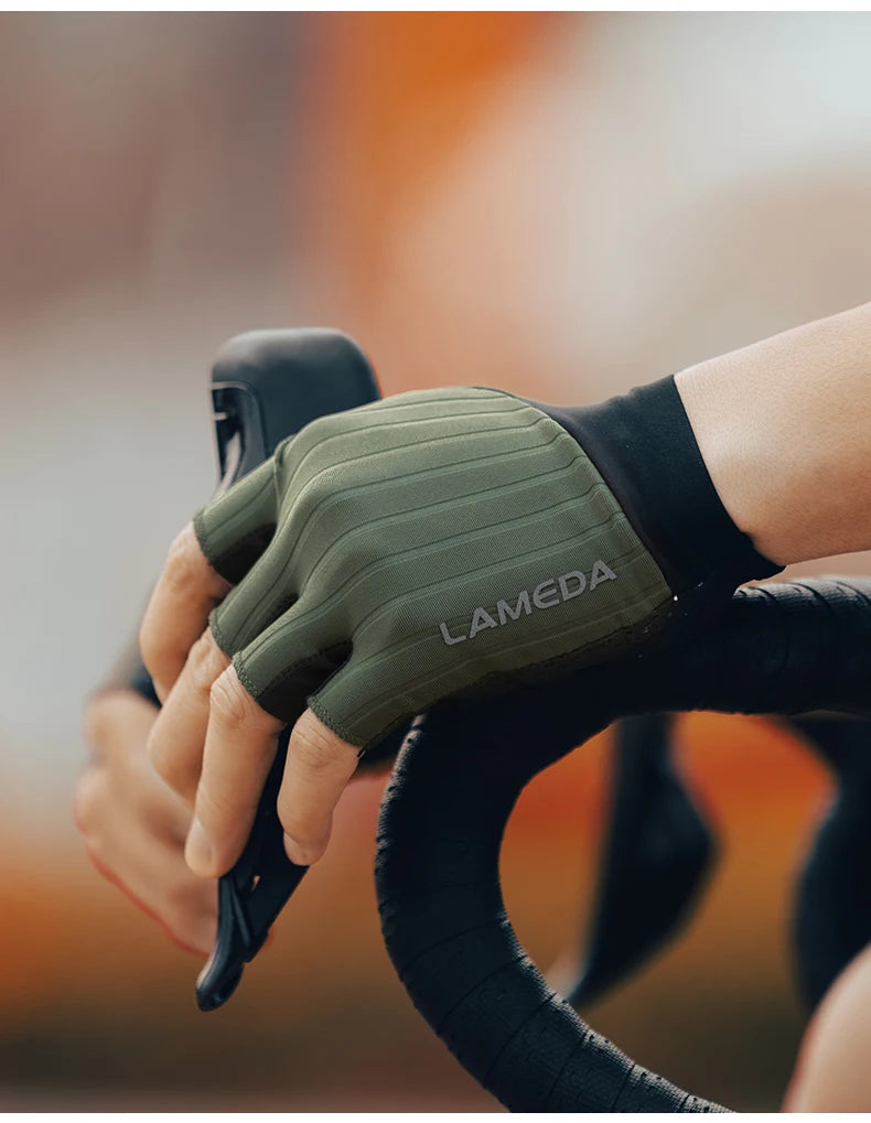 Lameda Bicycle Gloves Half Finger High Elasticity Men's Cycling Gloves Anti-slip Summer Gloves Shock-absorbing Bike Accessories