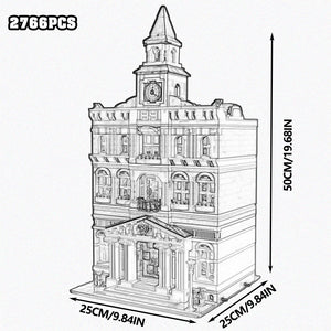 Creative Expert Brick Bank Cafe Corner Model MOC Street View House Building Blocks Toys Pet Book Shop Town Hall Downtown Diner