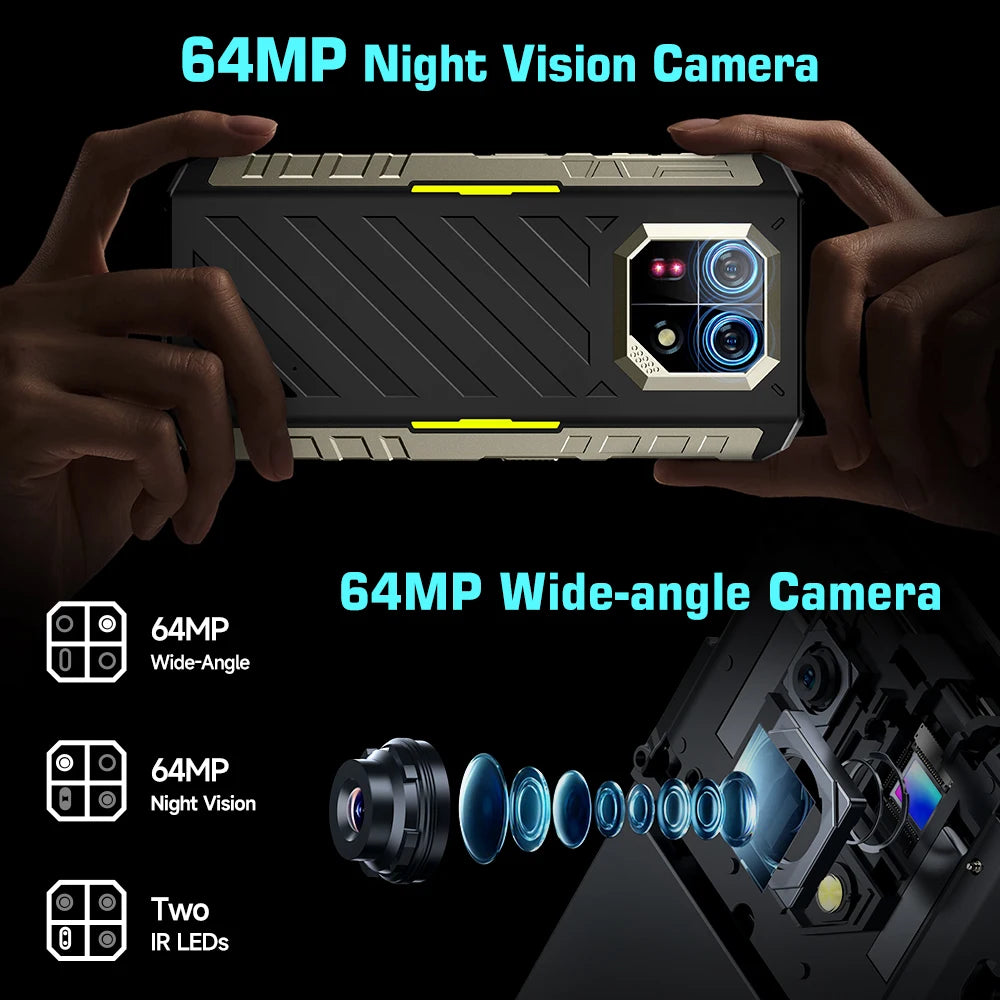 Ulefone Armor 22 Android 14,16GB (8+8GB RAM ),128GB/256GB ROM, 6.58" 120Hz ,6600mAh 33W,NFC,64MP Night Camera, Global Version