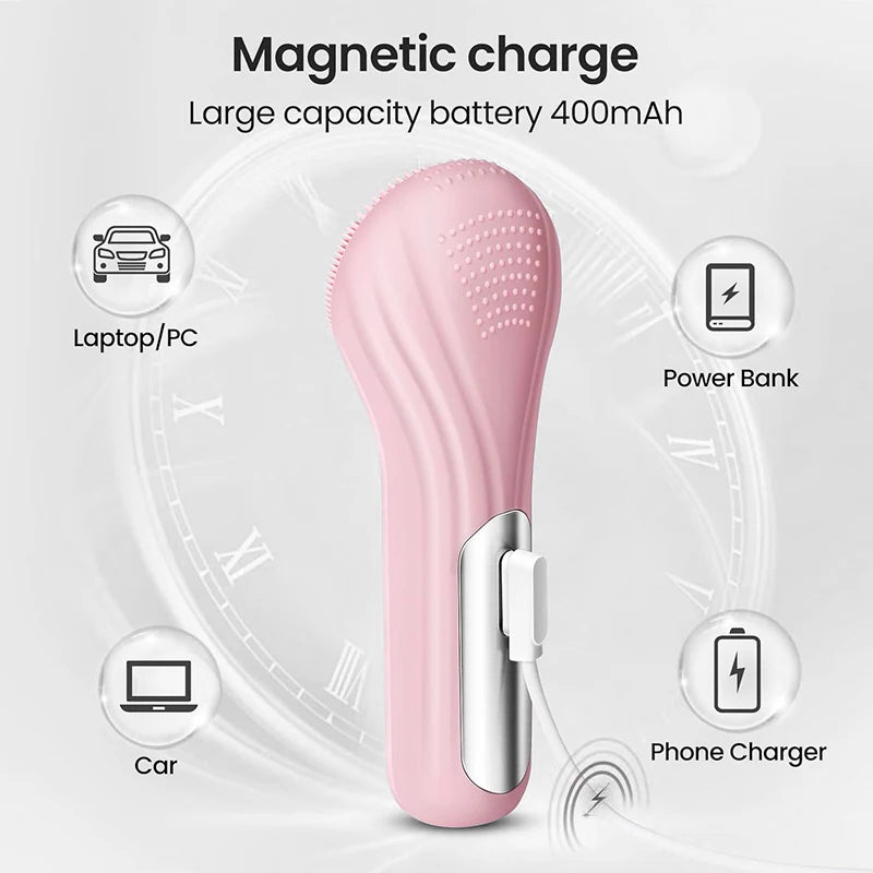 Sonic IPX7 Waterproof Facial Cleansing Brush Device Face Skin Care Scrubber Exfoliator Cleaner Vibration Massager Deep Cleansing