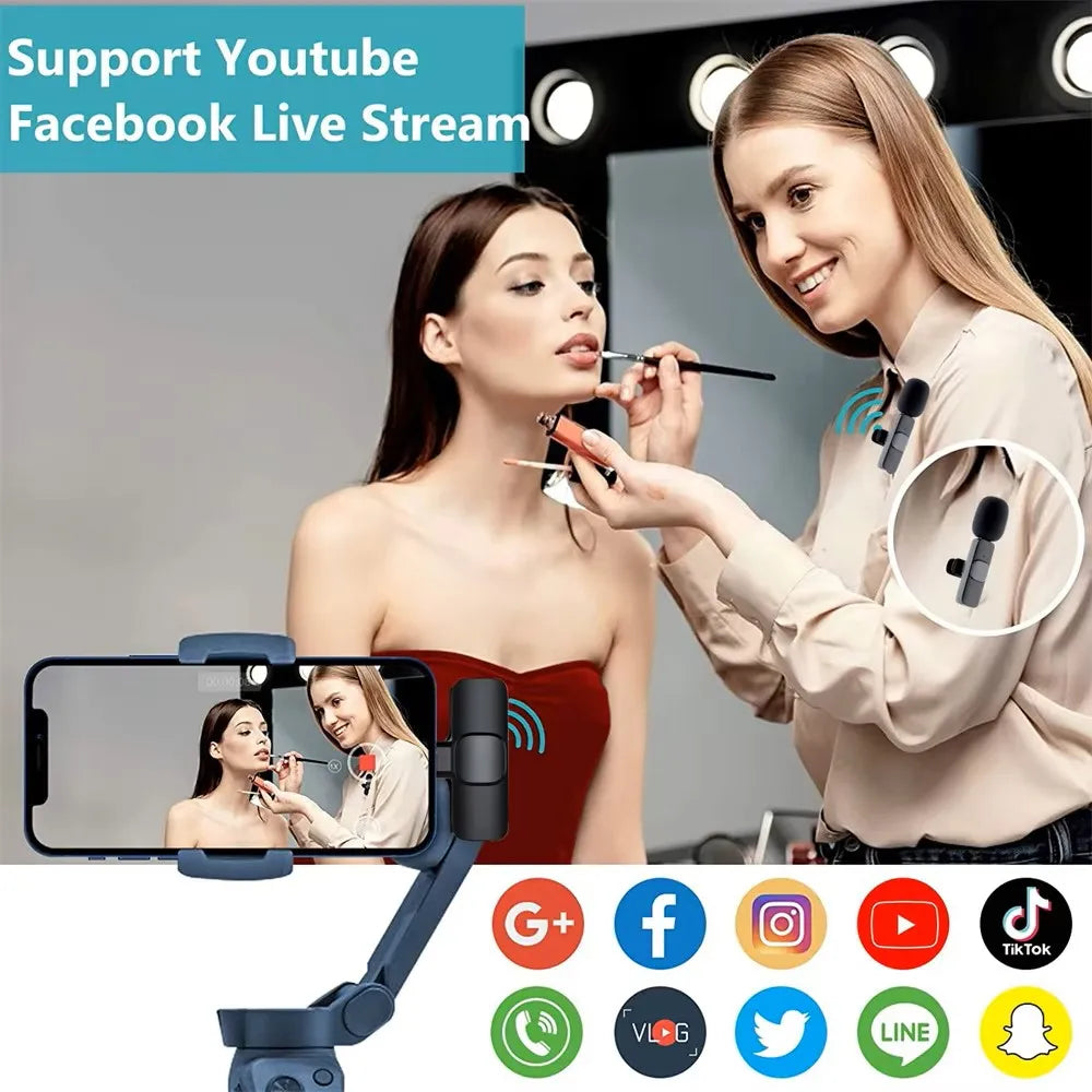 Xiaomi Wireless Lavalier Microphone Mini Portable Audio Video Recording Mic for iPhone Android Live Broadcast Gaming