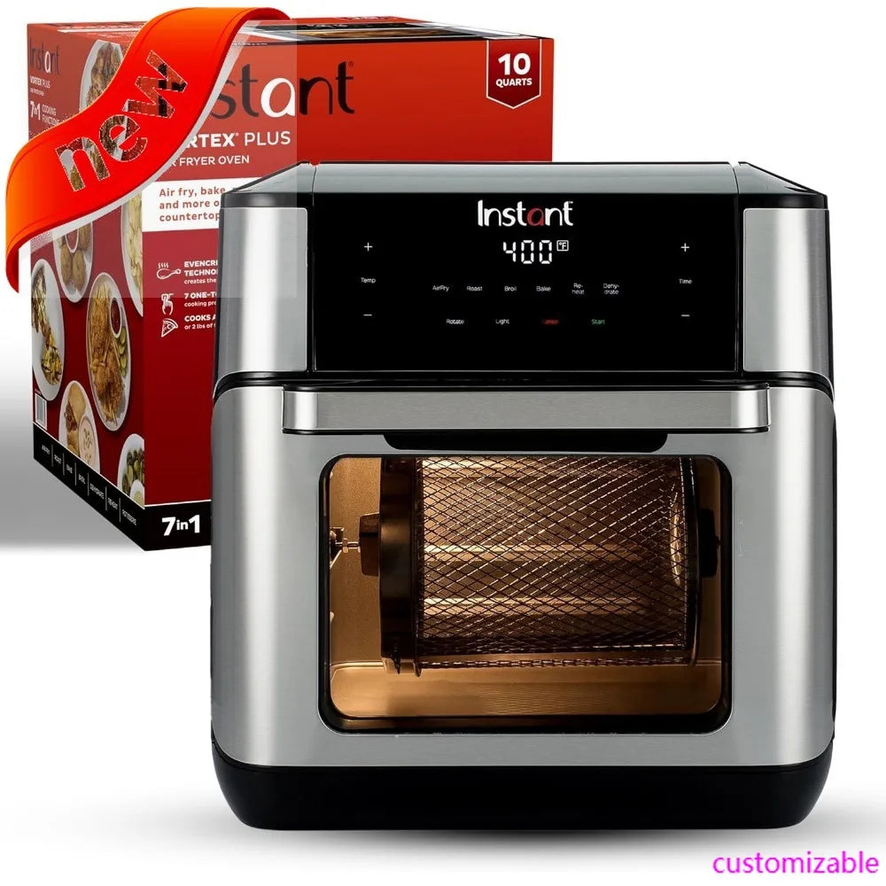 NEW-Instant Pot 10QT Air Fryer, 7-in-1 Functions With EvenCrisp Technology That Crisps, Broils, Bakes, Roasts, Dehydrates, Rehea