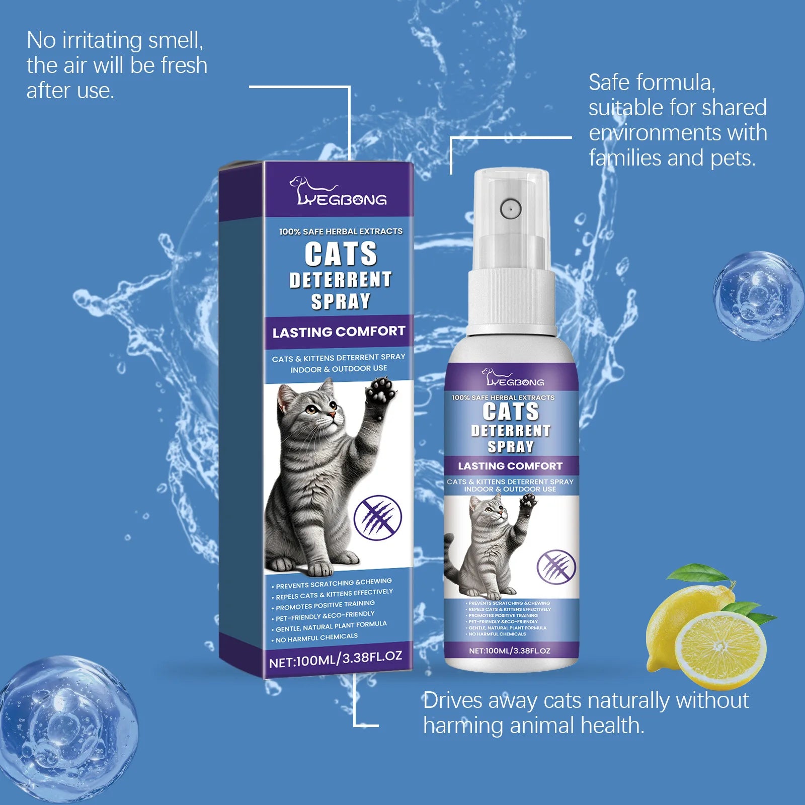 100ml Cat Training Spray - Stops Urination on Furniture, Gentle Care, Supports Healthy Habits, Vet Recommended