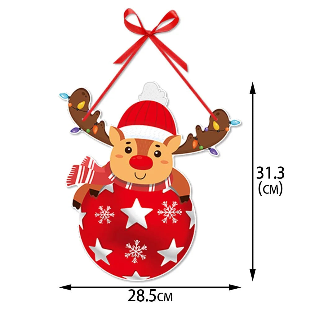 Christmas Decoration Door Hanger New Year Party Santa Claus Snowman Pendants Xmas Tree Hanging Oranment Home Christmas Decor