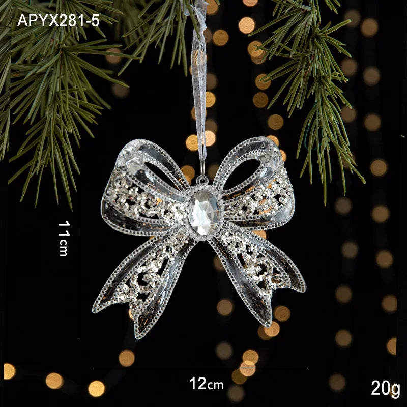 Christmas Ice Crystal Pendants, Christmas Tree Decorations, Transparent Acrylic Angels, Luxury Decorations, Scene Setting Props