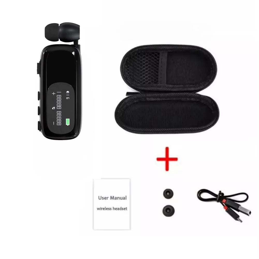 K75 Business Earphones Hands Free Bluetooth V5.4 LCD Display Wireless Earphones for Call and Cycling Noise Reduction Earphones