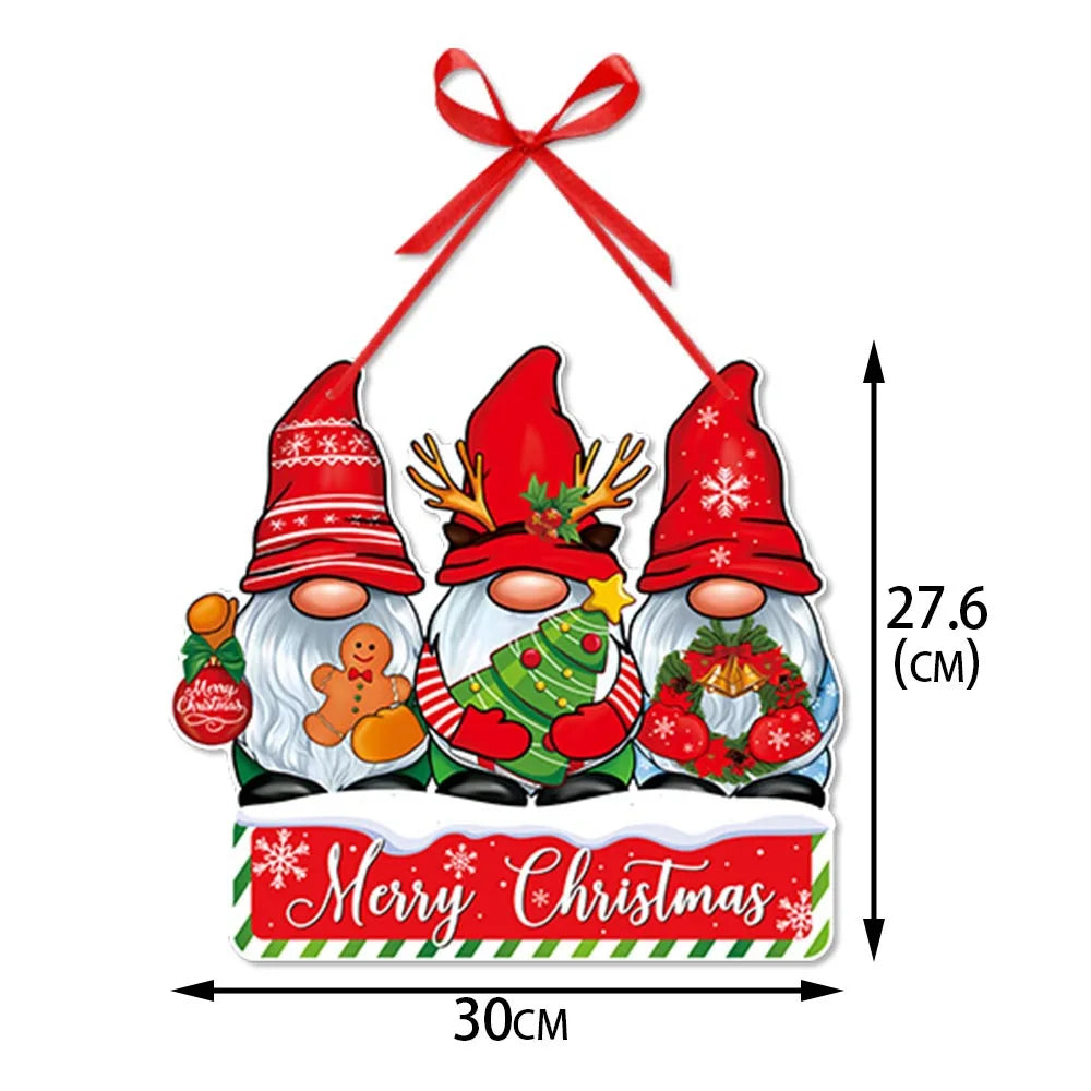 Christmas Decoration Door Hanger New Year Party Santa Claus Snowman Pendants Xmas Tree Hanging Oranment Home Christmas Decor
