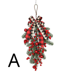 New Christmas Red Fruit Lattice Knot Decoration Fascia Santa Claus Bedroom Hangings Lintel Christmas Party Home Decor Accessory