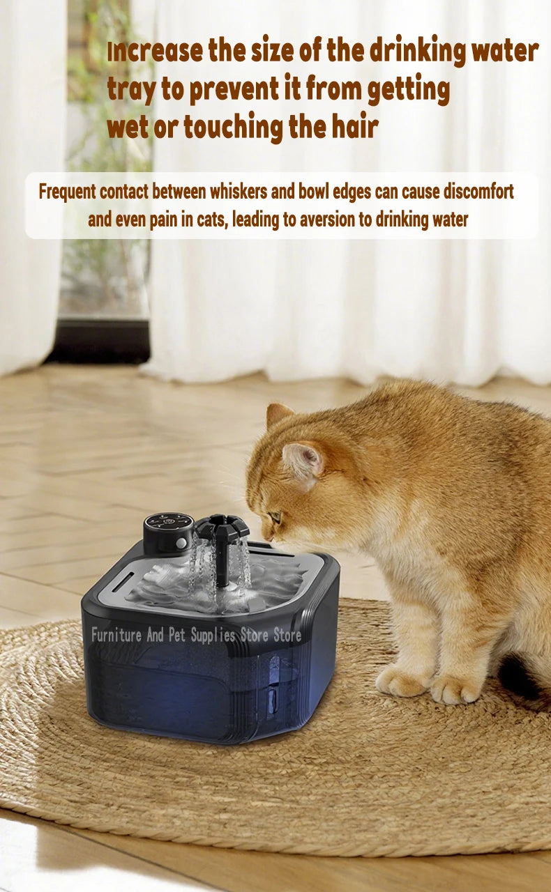 Wireless Automatic Cat Water Fountain 3600mAh 2800ML Pet Water Dispenser For Dog Cat Infrared Sensor Smart Pet Drinkier Fountain