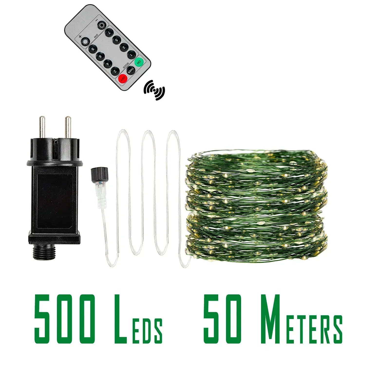 LED Green Wire Led String Fairy Lights US/EU Plug 110V/220V Waterproof LED Christmas Tree Holiday Home Garden Decoration Xmas