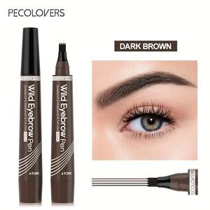 5 Colors Liquid Eyebrow Pen, Long Lasting Eyebrow Tattoo Pen, 4-splitted Head Eyebrow Tint Pen , Gray Brown Eyebrow Makeup