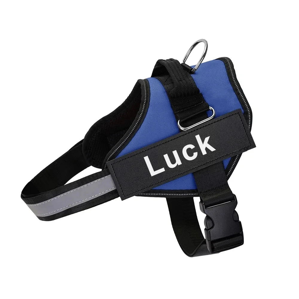 Dropshipping Dog Harness Vest ID Patch Customized Reflective Breathable Adjustable Pet Harness For Small Large Dogs NO PULL