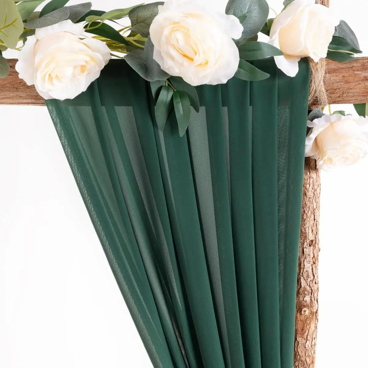 Dark Green Chiffon Wedding Arch Draping Fabric Sheer Curtains Drapery Ceremony Reception Backdrop Curtain Party Swag Christmas
