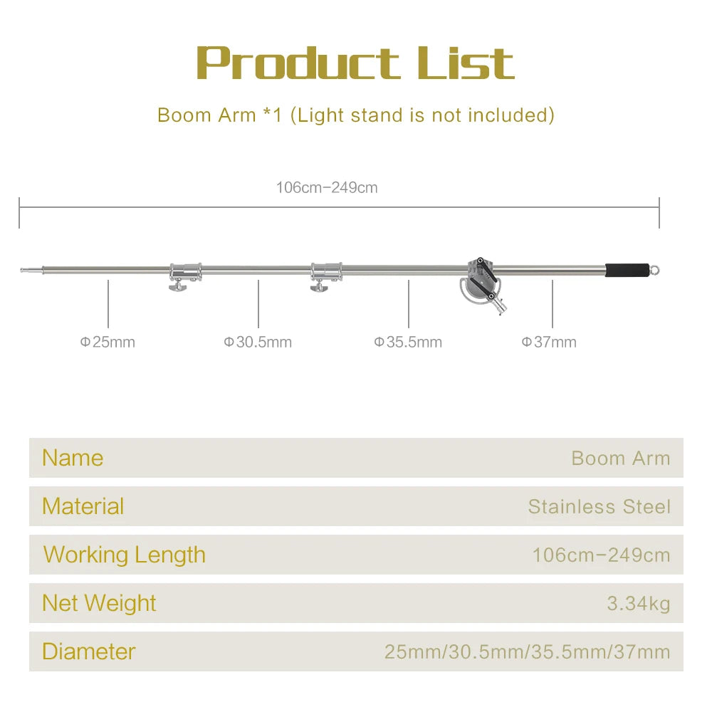 2.9M Tripod Super Stable Big Tripod Foldable Light Stand Lifting Frame Wheels Photography Softbox Photo Studio Stainless Steel