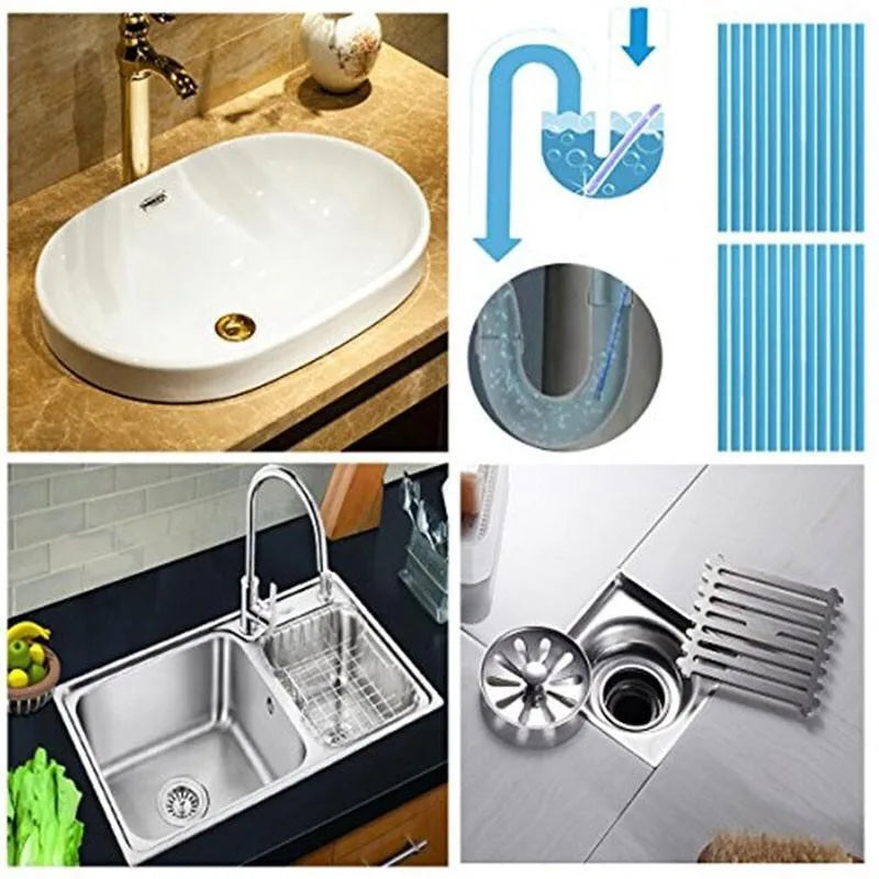 12pcs Pipeline Bathtub Decontamination Drain Cleaners Kitchen Sink Filt Sticks Sewer Cleaning Rod for Kitchens