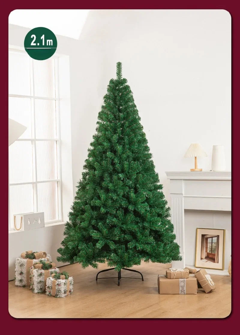 1.2/1.5/1.8/2.1M Christmas Tree Simulation with Metal Holder Base for Home Party Decorations Christmas Ornament Simple Install